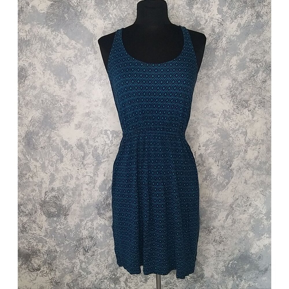 Old Navy Elegant Blue Patterned Women's Dress Size XS